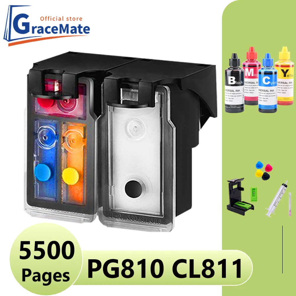 

PG 810 CL 811 Compatible pg810 cl811 Ink Cartridge Replacement for Canon Pixma MP245 258 268 276 287 486 496 IP2770 IP2772 MX416