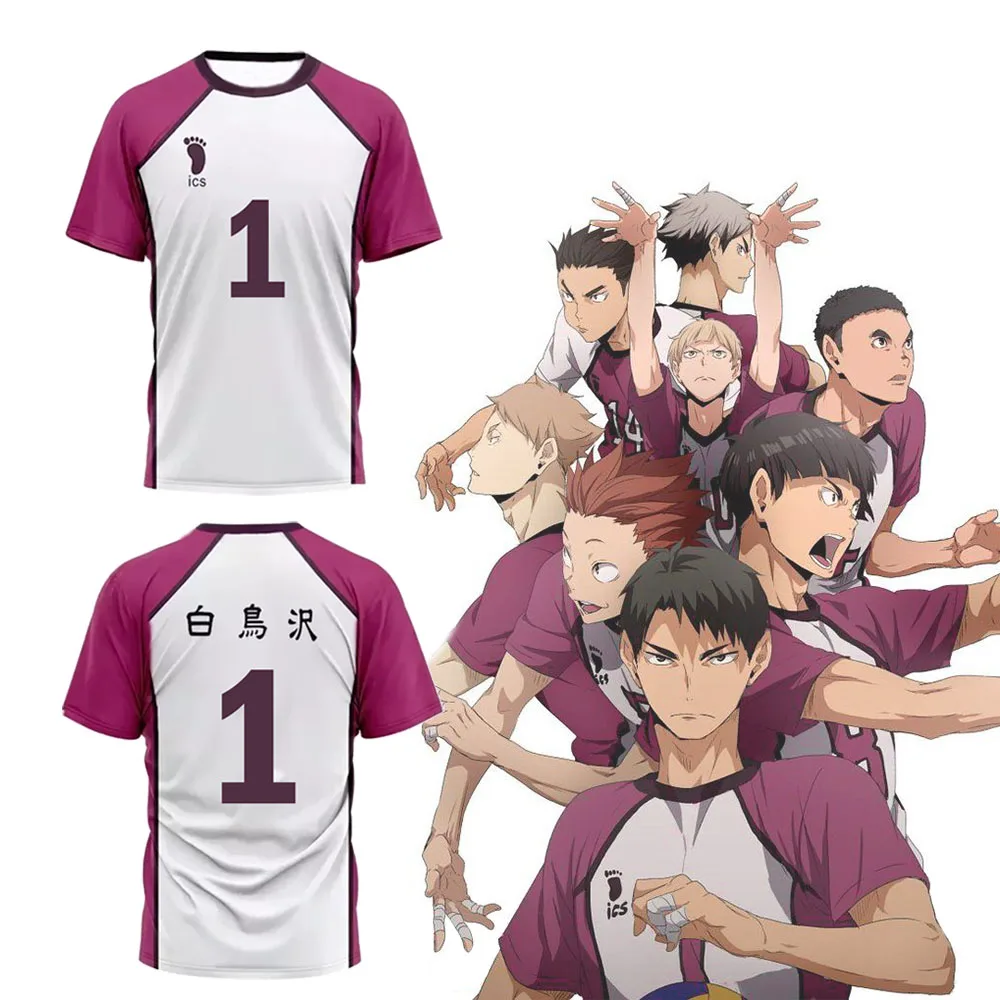 Haikyuu Джерси японского аниме косплей Shiratorizawa Academy волейбольная форма Wakatoshi Ushijima