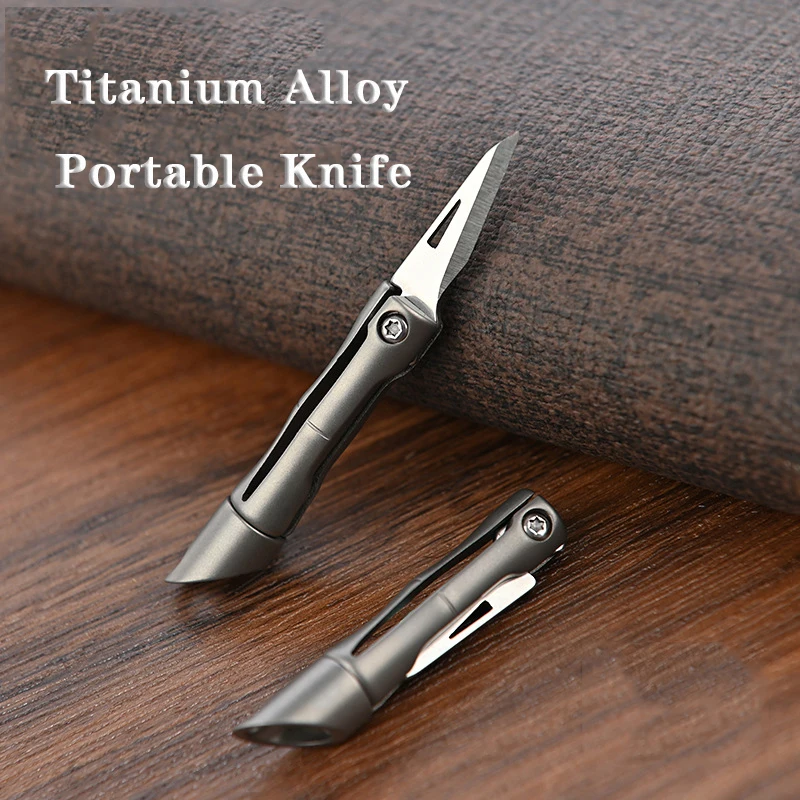 

Titanium alloy Mini Unboxing Folding Knife CS GO Portable Bamboo Joint Portable Hanging Outdoor Camping EDC Knife