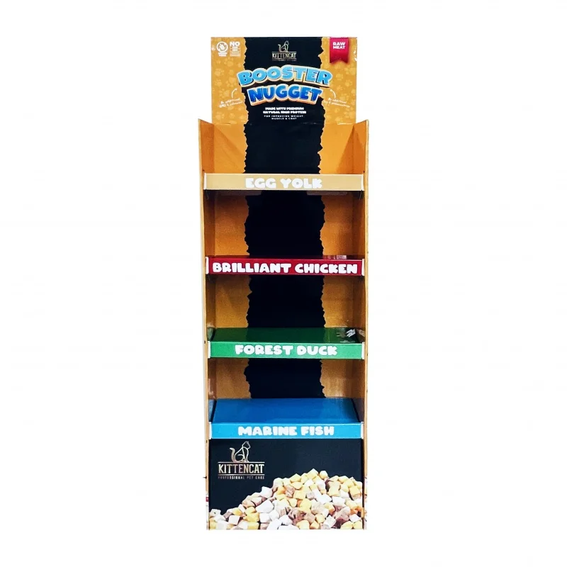 

Новейший картонный выставочный стенд с четырьмя полками для домашних животных