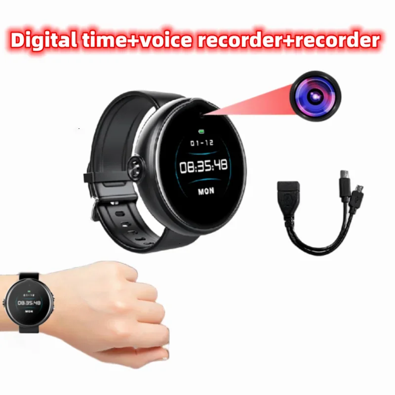 

Potable Watch Mini Camera 1080P Video Voice Recorder Outdoor Security Sports Digital Time Secret Small Cam 120°Wide Angle Camera