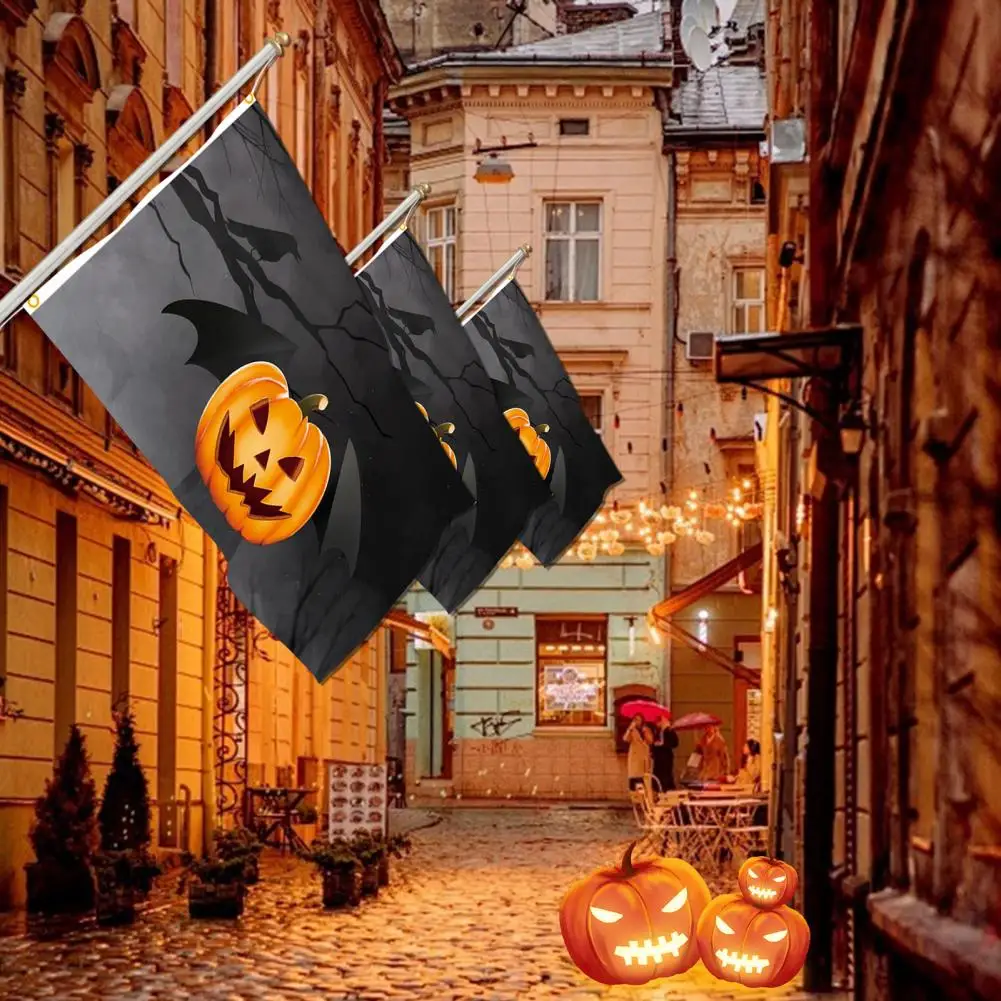 Праздничное украшение на Хэллоуин двойные Флаги На с оранжевыми черными