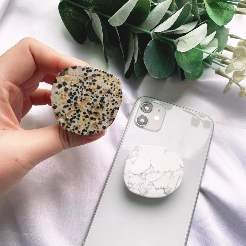 

INS Marbling Stone Phone Stand Turquoise Special-shaped Foldable Phone Grip Support for IPhone Samsung Xiaomi Phone Accessories