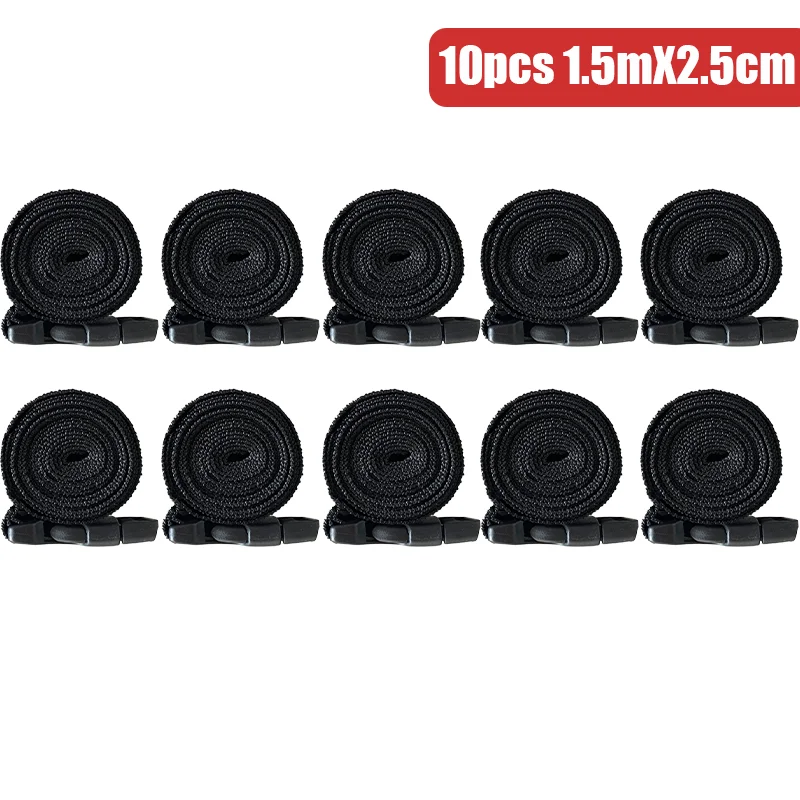 

Черный прочный нейлон 1/1,5/2 м для путешествий, завязанный в грузовой ремень для багажа с пряжкой, дорожные наборы, инструмент для кемпинга на открытом воздухе