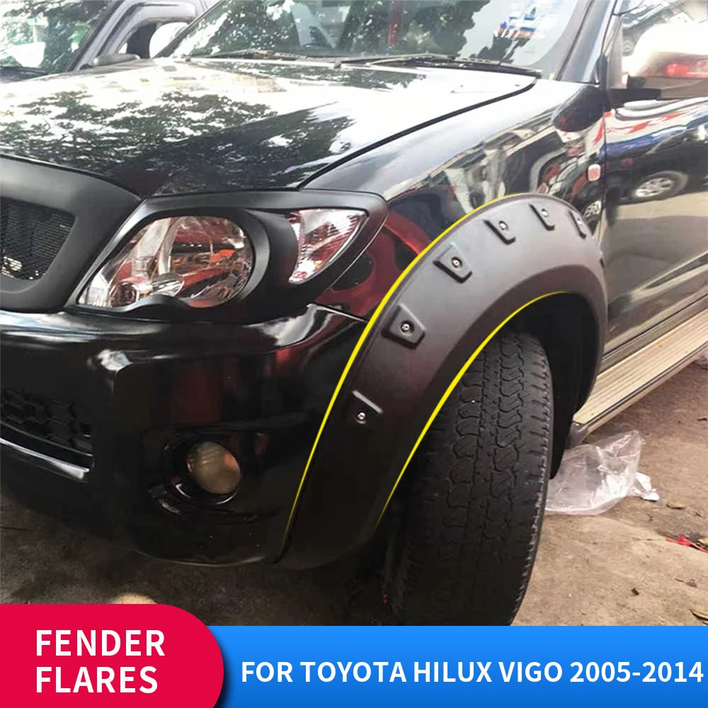 

Fender Wheel Arch Mudguards Fender Flares for Toyota Hilux Vigo 2005 2006 2007 2008 2009 2010 2011 2012 2013 2014 Black 4pcs/set