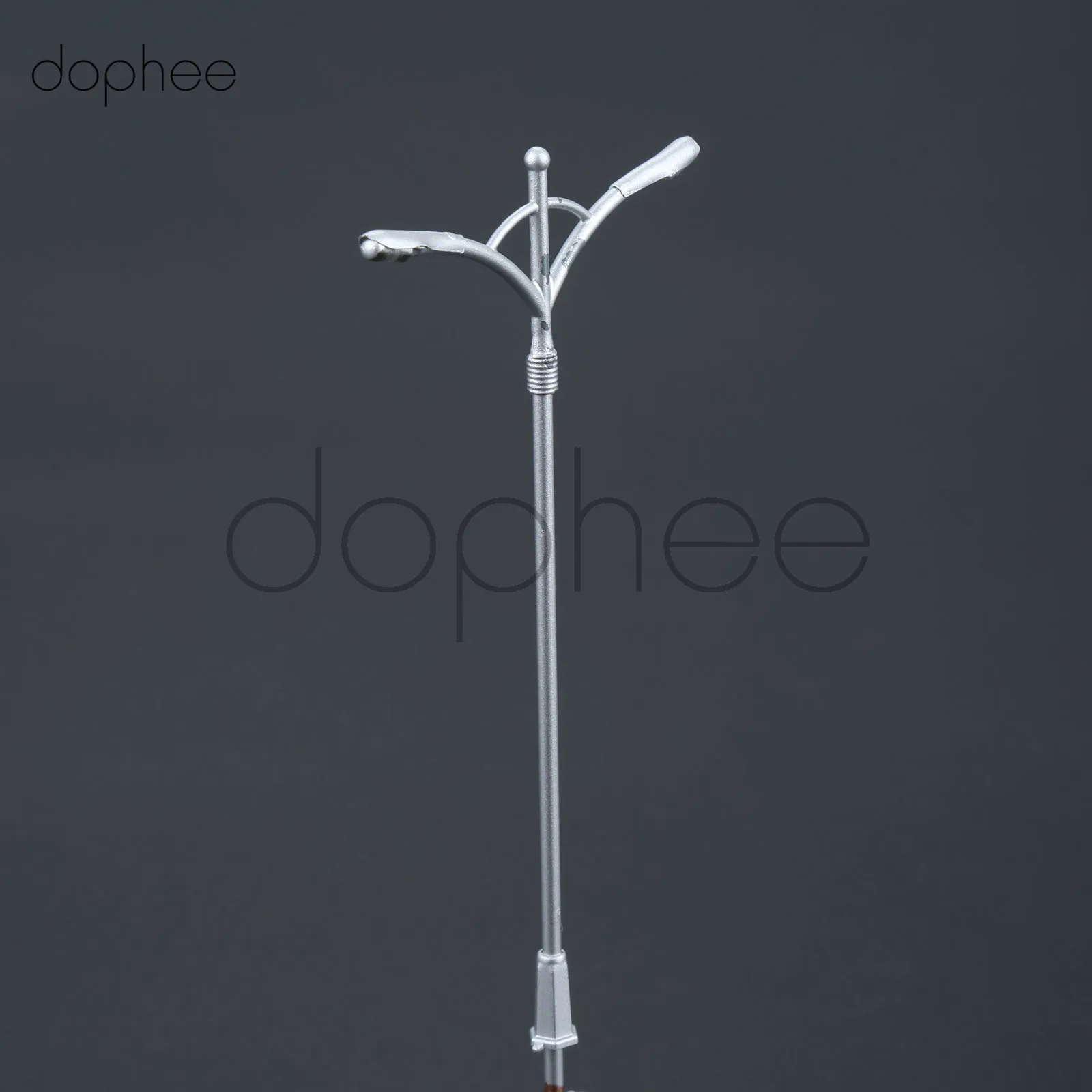 

dophee 10pcs Model Garden Lamps HO Scale 1:100 1:150 Two Head Garden Lights Lamppost Landscape Light Model