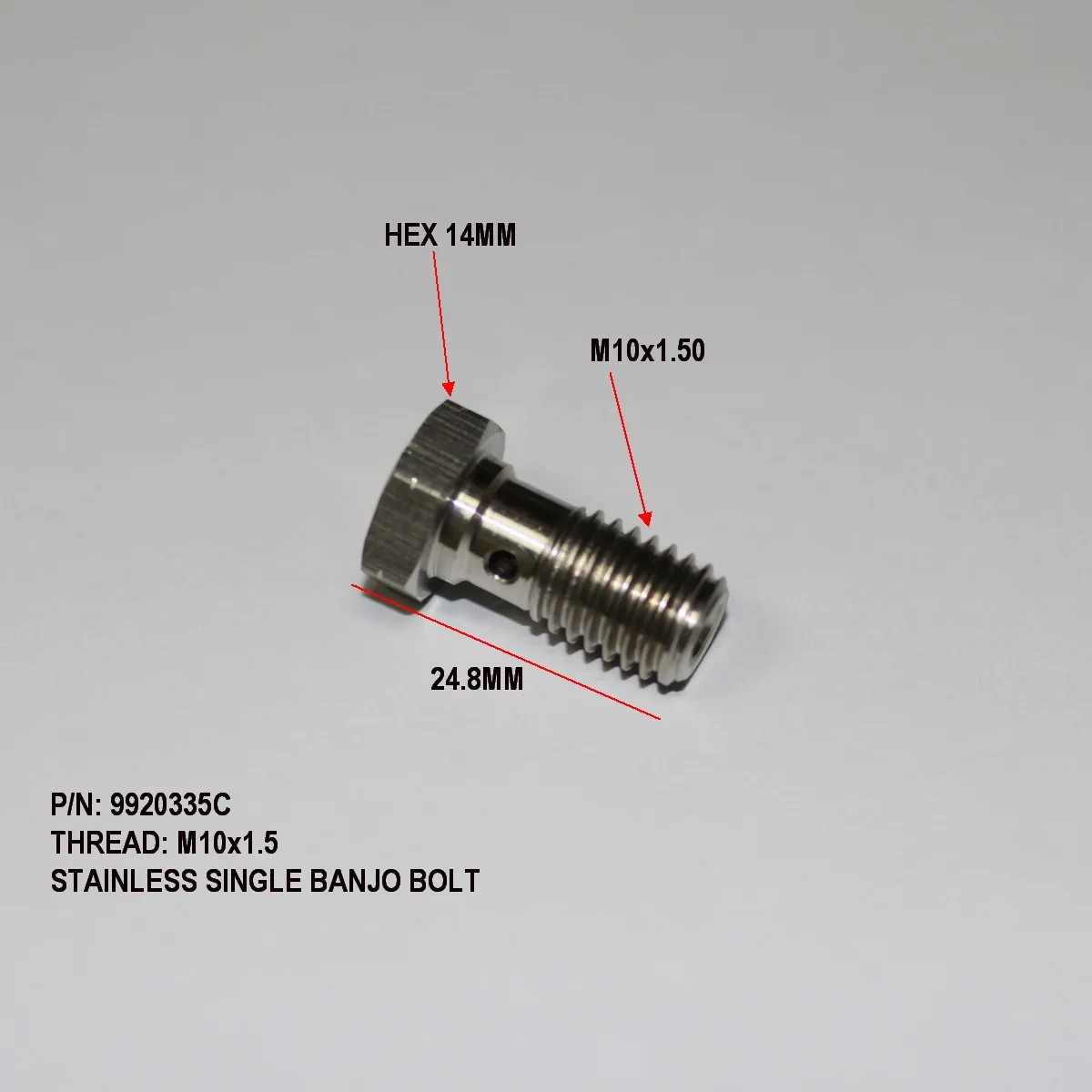 

Одиночный банджо-болт M10x1.5 из нержавеющей стали для штангенциркуля главного цилиндра