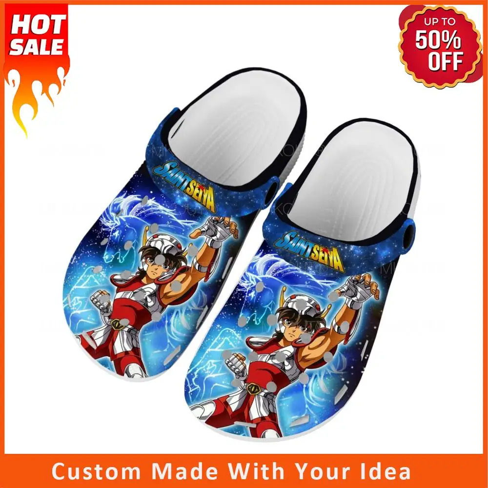 

Cartoon Saint Seiya Anime Home Clogs Custom Water Shoes Mens Womens Teenager Shoe Garden Clog Beach Hole Slipper Casual Slippers