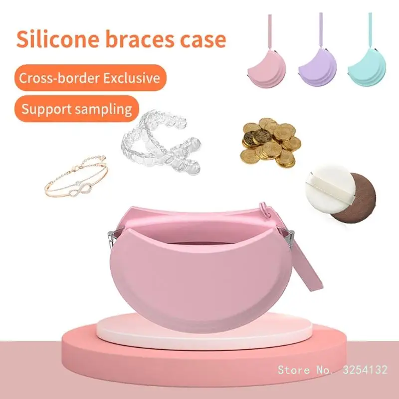

Portable Silicone Orthodontic Retainer Case Dental Storage Box Travel Accessory