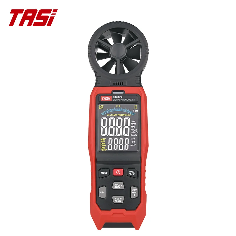 

TASI TA642A/B Digital Anemometer Handheld Wind Speed Meter Measuring Air Flow Speed Wind Temperature With LCD Backlight Display