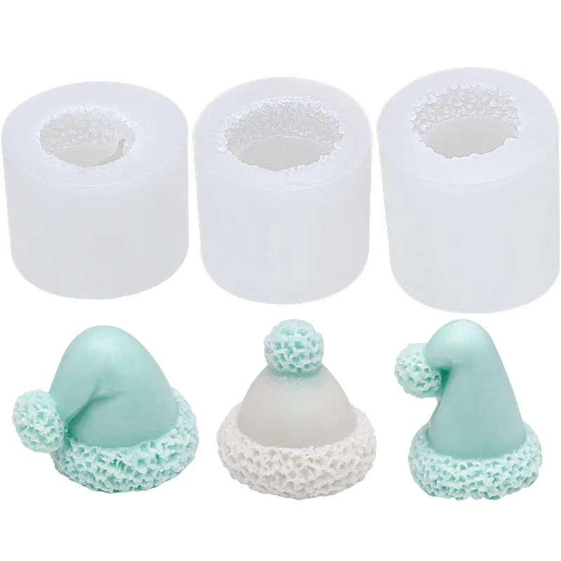 

Christmas Hat Candles Silicone Mold 3D Hand-made Soap Mold Candle Molds For Candle Making