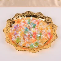 gold food tray for home decoration party snack dessert sweets plate fashion nuts bowl for hotel table decorative