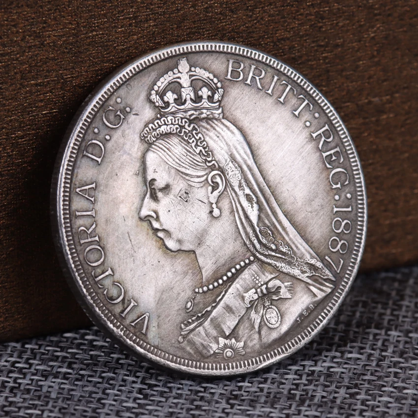 

1 шт., 1887 британская памятная монета, серебряное покрытие