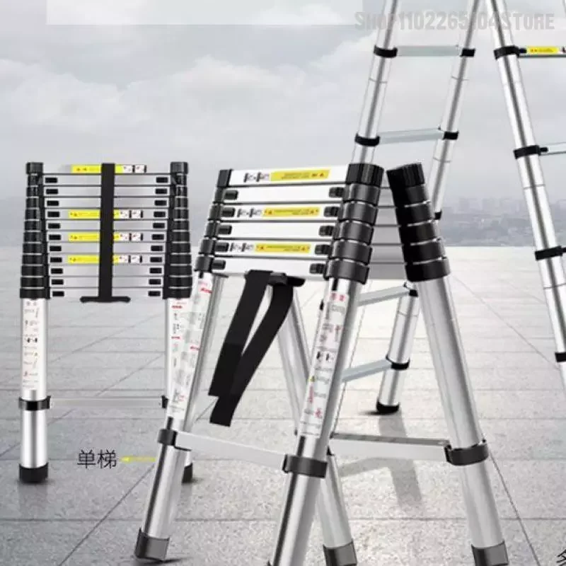 

Telescopic Ladder Aluminum Alloy Straight Ladder Thickened Herringbone Ladder Portable Single-sided Ladder Folding Lift