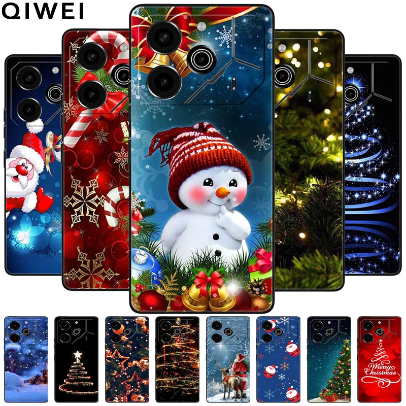 Рождественские телефонные чехлы из силикона ТПУ для Tecno Pova6 Pova 6 Neo 6Pro 6Neo защитный