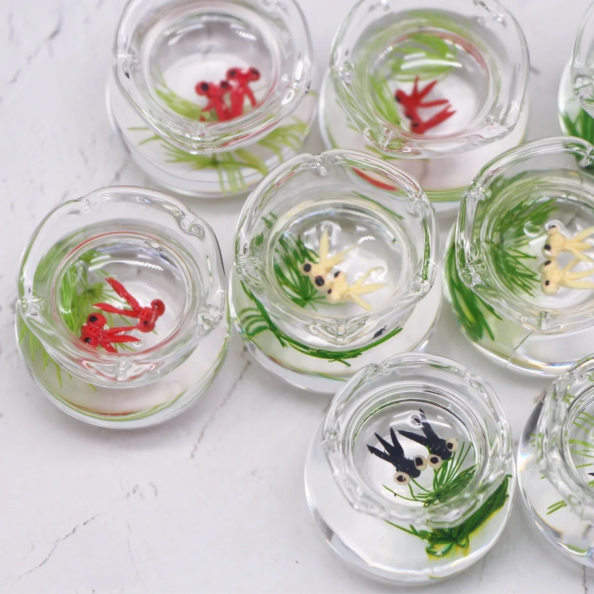 

2.6*2.5cm Doll House Miniature Glass Fish Tank Bowl Cute Aquarium Doll House Home Decoration Dollhouse Decals House Toy