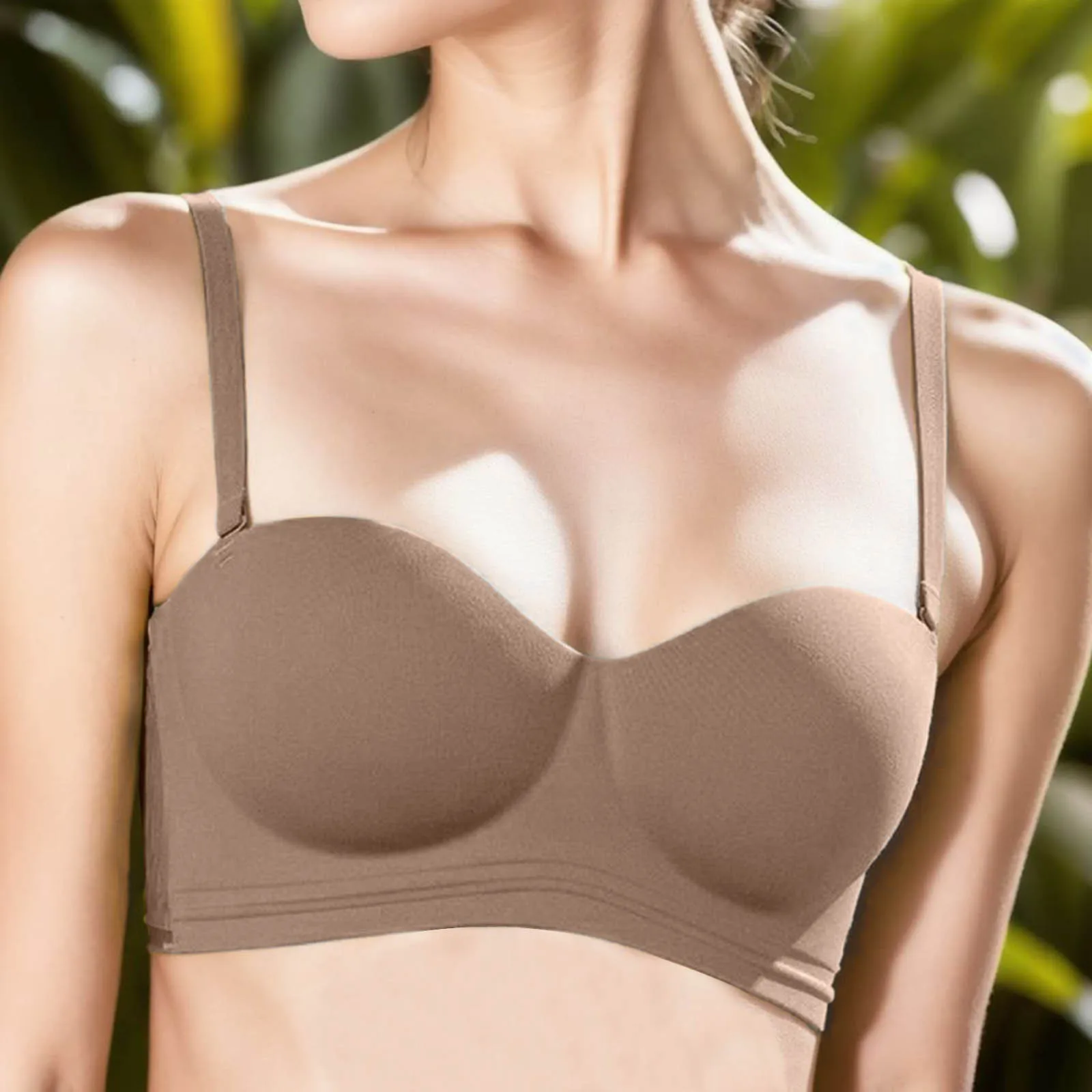

No Trace Women's Underwear No Steel Ring Pure Desire Comfortable Upper Support Sling Adjustable Beauty Back Bra Thin Version