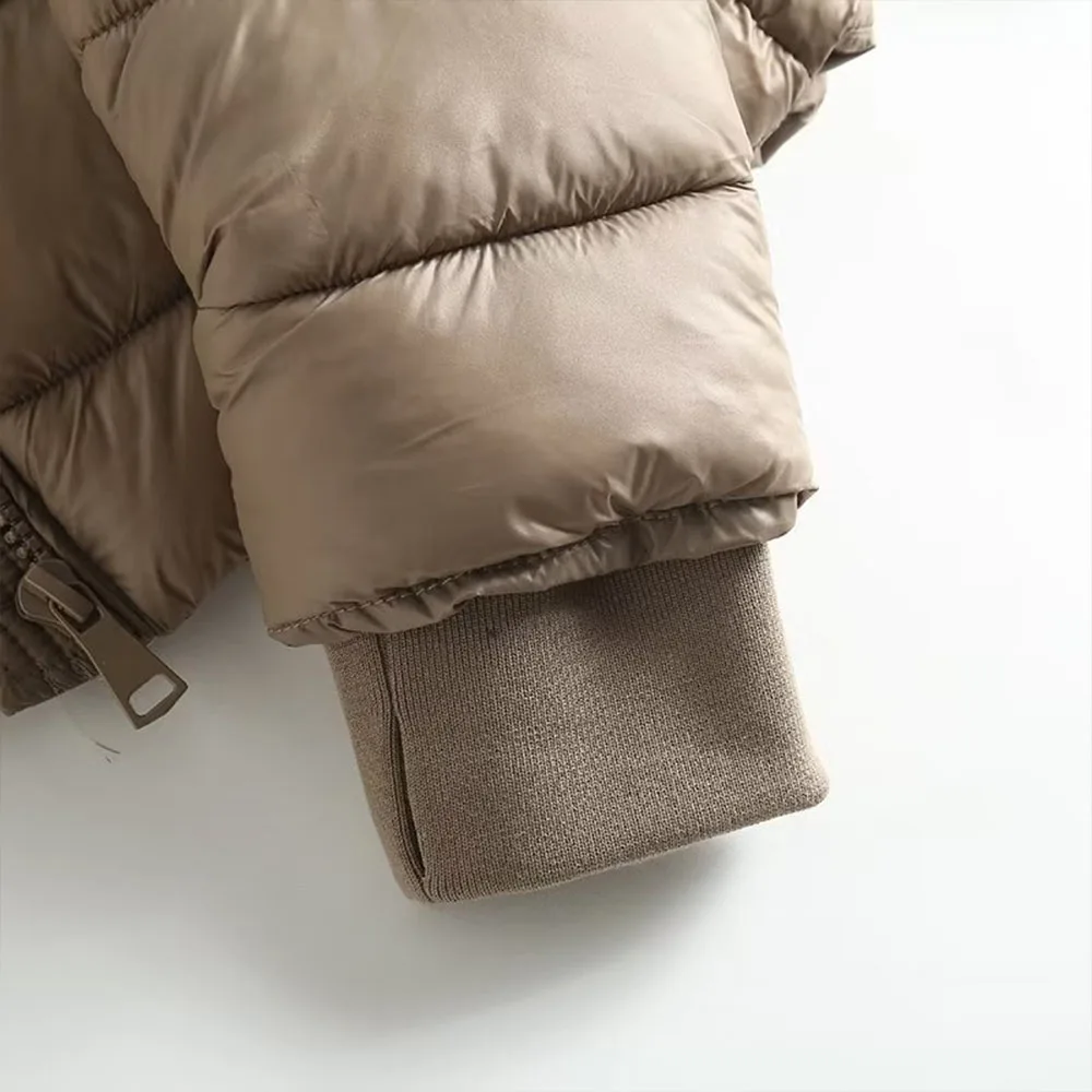 BER&OYS&ZA 2022 autumn/winter new high quality women's fashion hooded cotton jacket with wool collar warm coat