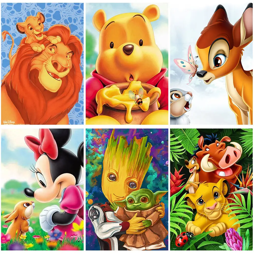 

Disney Diamond Painting 5D DIY Full Round Cartoon The Lion King Mickey Mouse Mosaic Embroidery Picture Rhinestones Home Decor