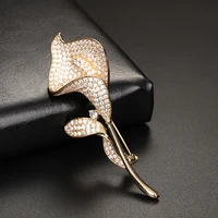 creative lily flower brooch women high end tulip fashion simple clothing accessories elegant atmosphere suit collar pin jewelry