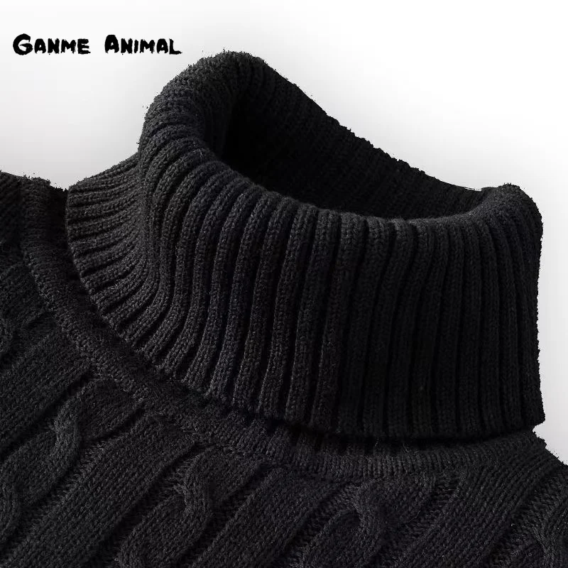 

Winter Warm Turtleneck Sweater Autumn Men's Rollneck Warm Knitted Sweater protect the neck S-XXL