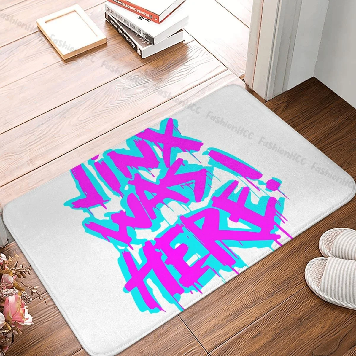 

Arcane League of Legends Animated Non-slip Doormat JINX WAS HERE Cool Bath Kitchen Mat Outdoor Carpet Home Pattern Decor