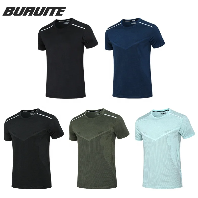 Men Sports T Shirts Gym Fitness Running Sportswear Quick Dry Short Sleeve Tee Breathable Training Workout Outdoor Jogging