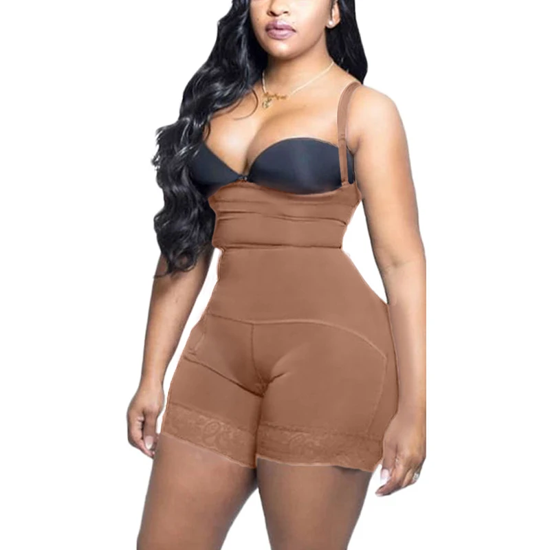High Compression Natural Butt Lifting Effect Bodysuit Faja  Seamless Shapewear With Thin Straps Reductive Girdle Woman