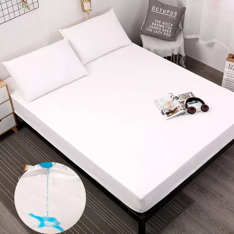 

Waterproof Solid Bed Fitted Sheet Mattress Covers Four Corners Polyester Solid Fitted Sheet Soft Pad for Bedding
