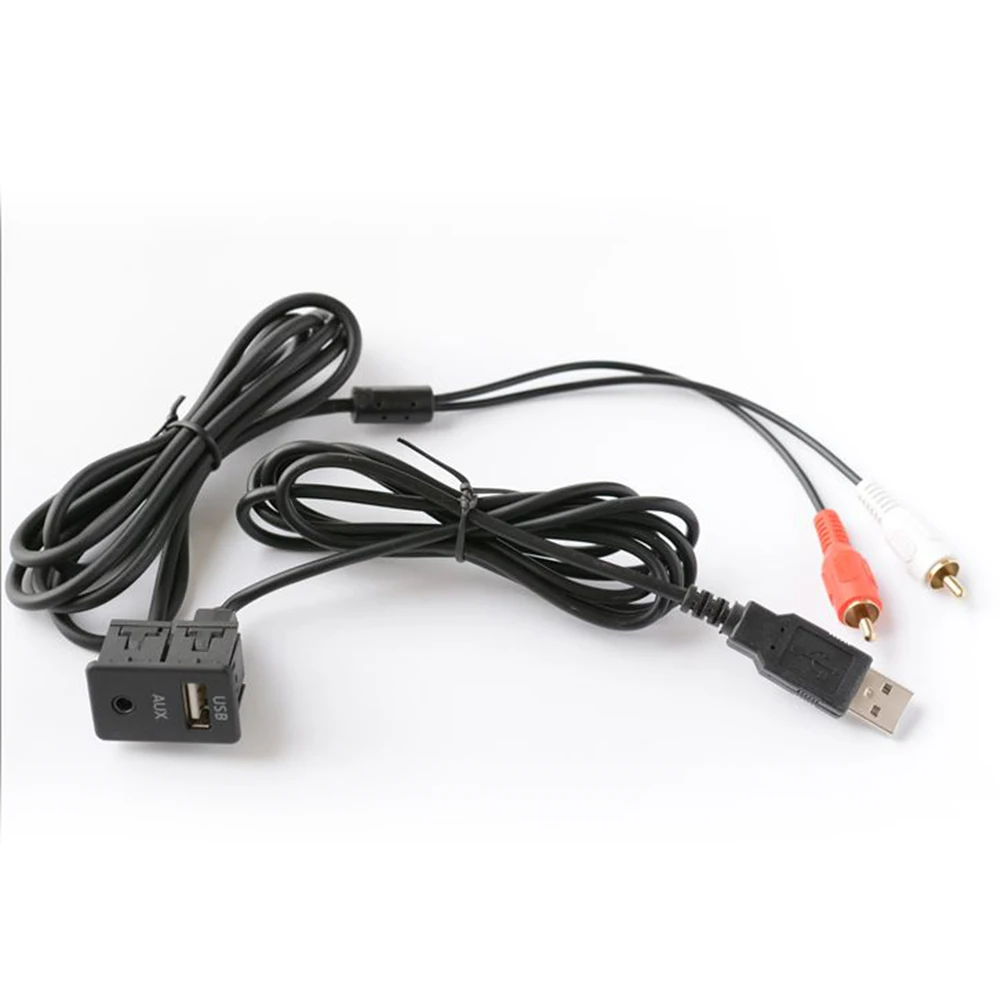 

Автомобильный USB-кабель для подключения внешних устройств к 2 разъемами RCA