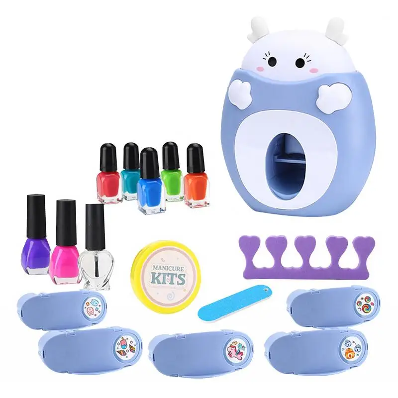 

Newbirn Baby Girls Nail Art Kit Nail Stamper Playset Simulation Nail Beaty Tools Toys Girls Makeup Cosmetic Gift For Girls