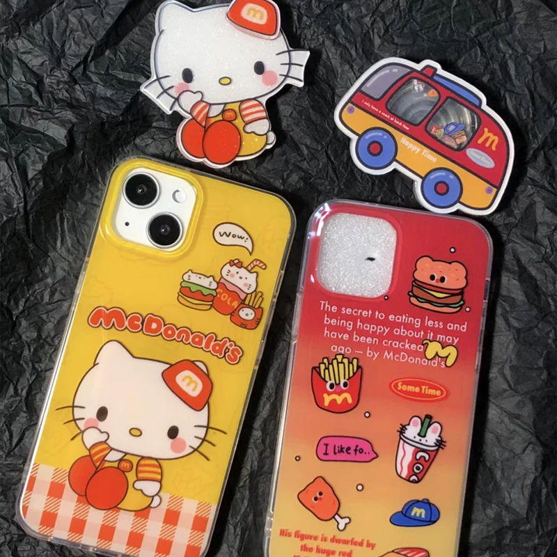 

Sanrio Cartoon Cute Hello Kitty Red Fast Food All Inclusive Phone Case Iphone Xsmax Xr 1112Promax1314Plus Silicone Anti Drop