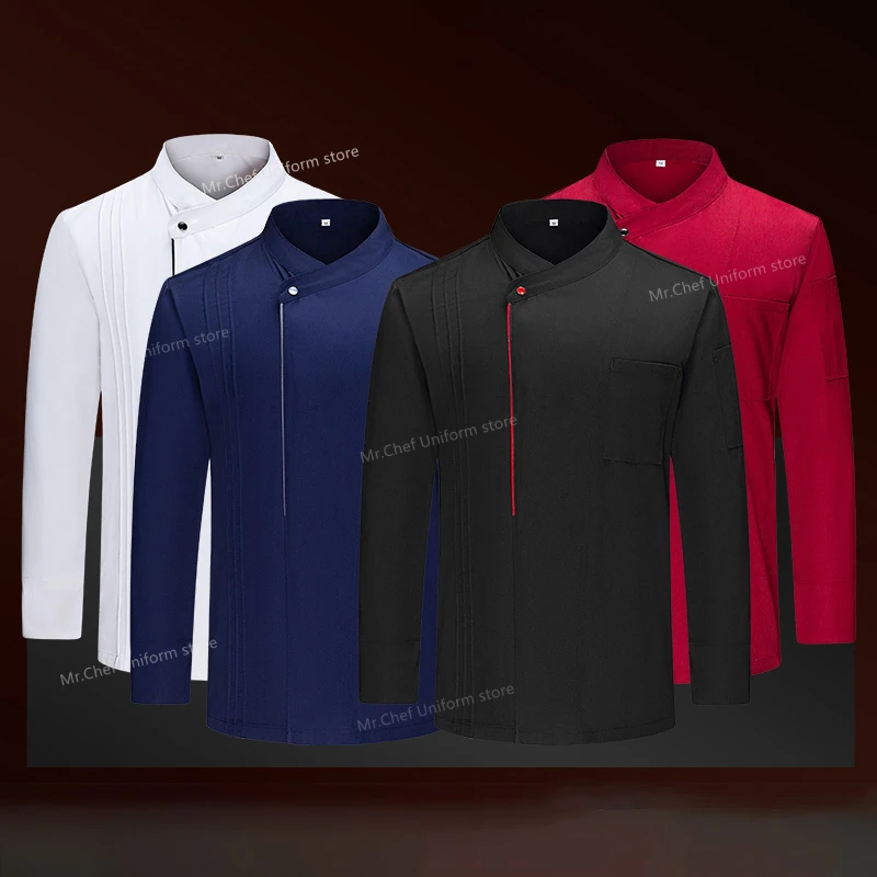 Мужская униформа шеф-повара с длинными рукавами черная куртка для ресторана
