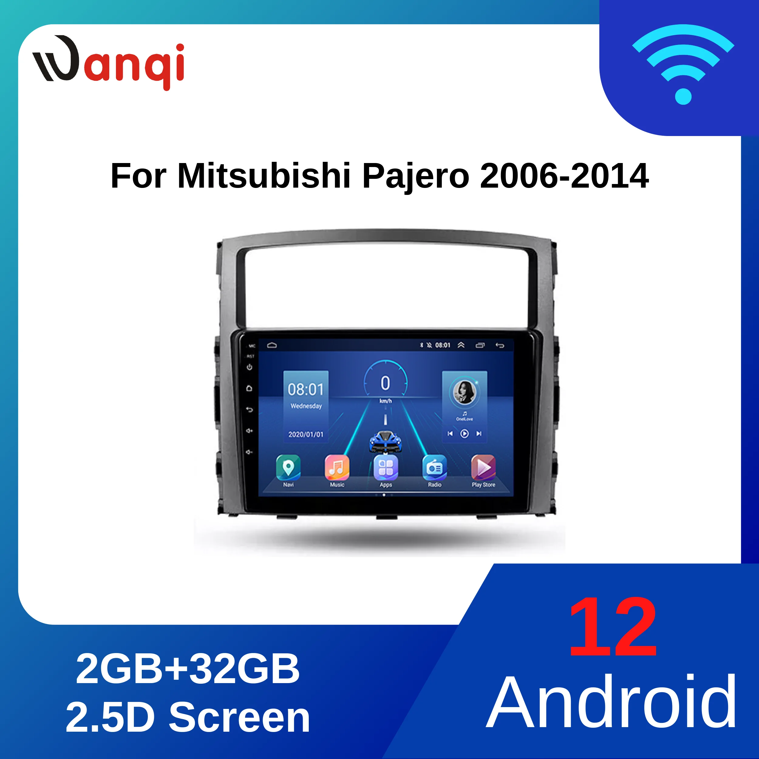 

9-дюймовый 2.5D сенсорный экран Android 12,0 автомобильный DVD GPS-навигатор для Mitsubishi Pajero 2006 2007 2008 2009 2010 2011 2012-2014 радио
