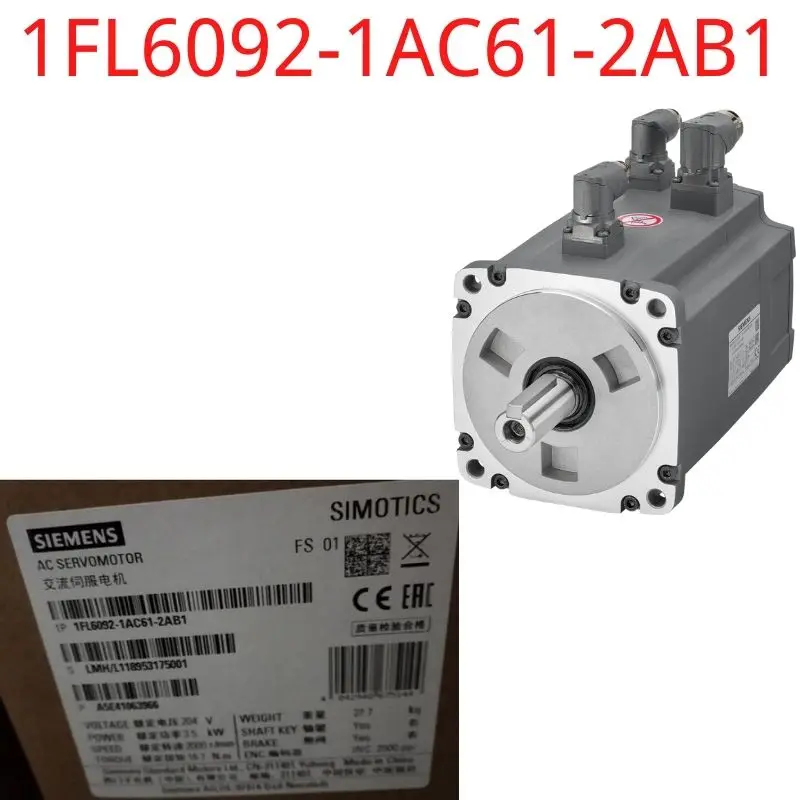 

1FL6092-1AC61-2AB1 Brand New SIMOTICS S-1FL6-1FL6 Operating voltage 3AC 400 V Pn=3.5 kW; Nn=2000 rpm M0=22 Nm; MN=16.7 Nm