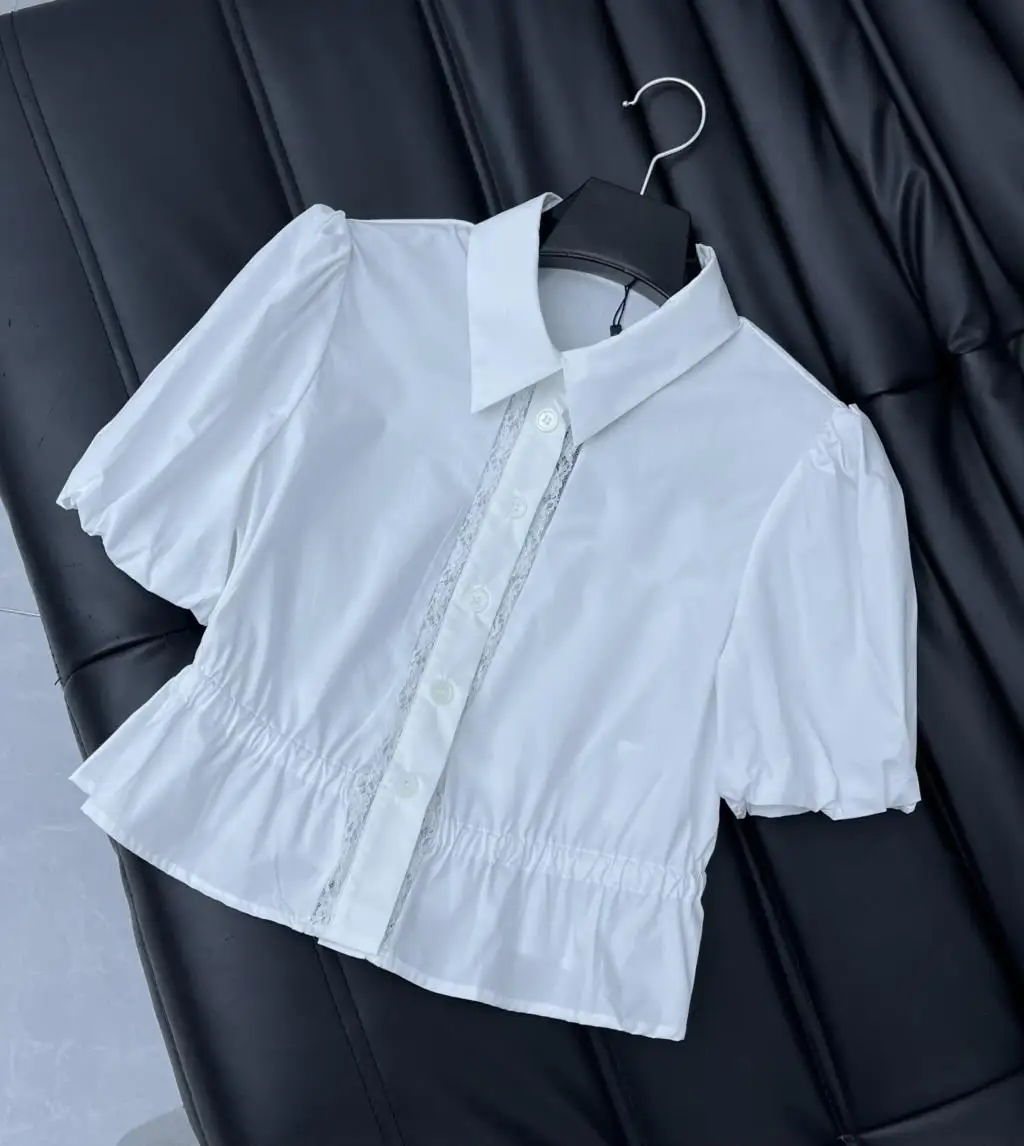 

2023 New embroidered short sleeve shirt custom twill cotton fabric texture comfortable and delicate