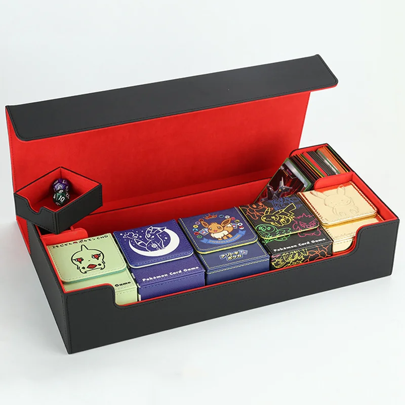 

550+ Large Capacity With Strong Magnetic Suction Card Case Binder Playmat Dice Collector Container Trading Card Deck Box