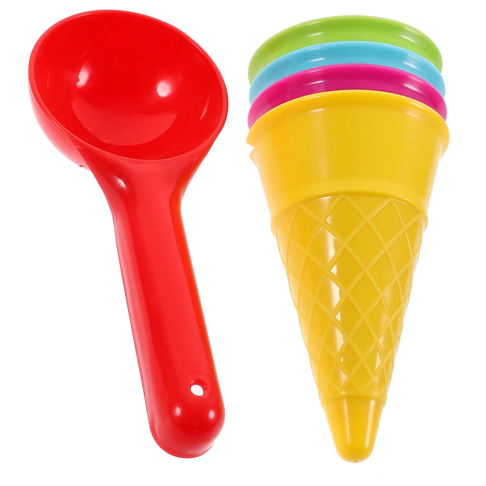 

1 Set Kids Beach Toy Seaside Sand Toy Ice Cream Cones and Scoop Sand Toys