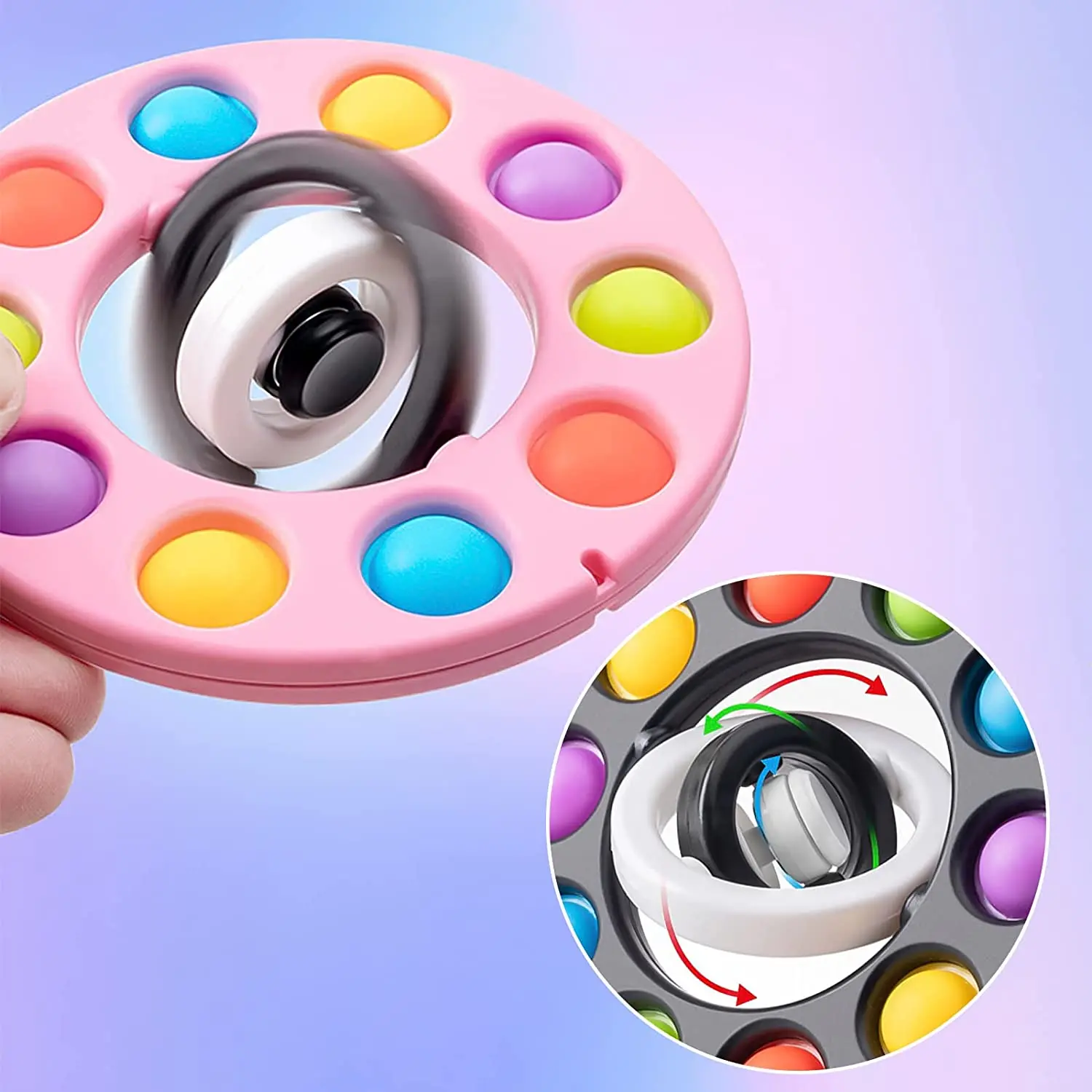 

New Fun Flip Gyro Fingertip Bubble Puzzle Decompression Finger Gyro Toy Children Adult Restlessness Control Leisure Toys