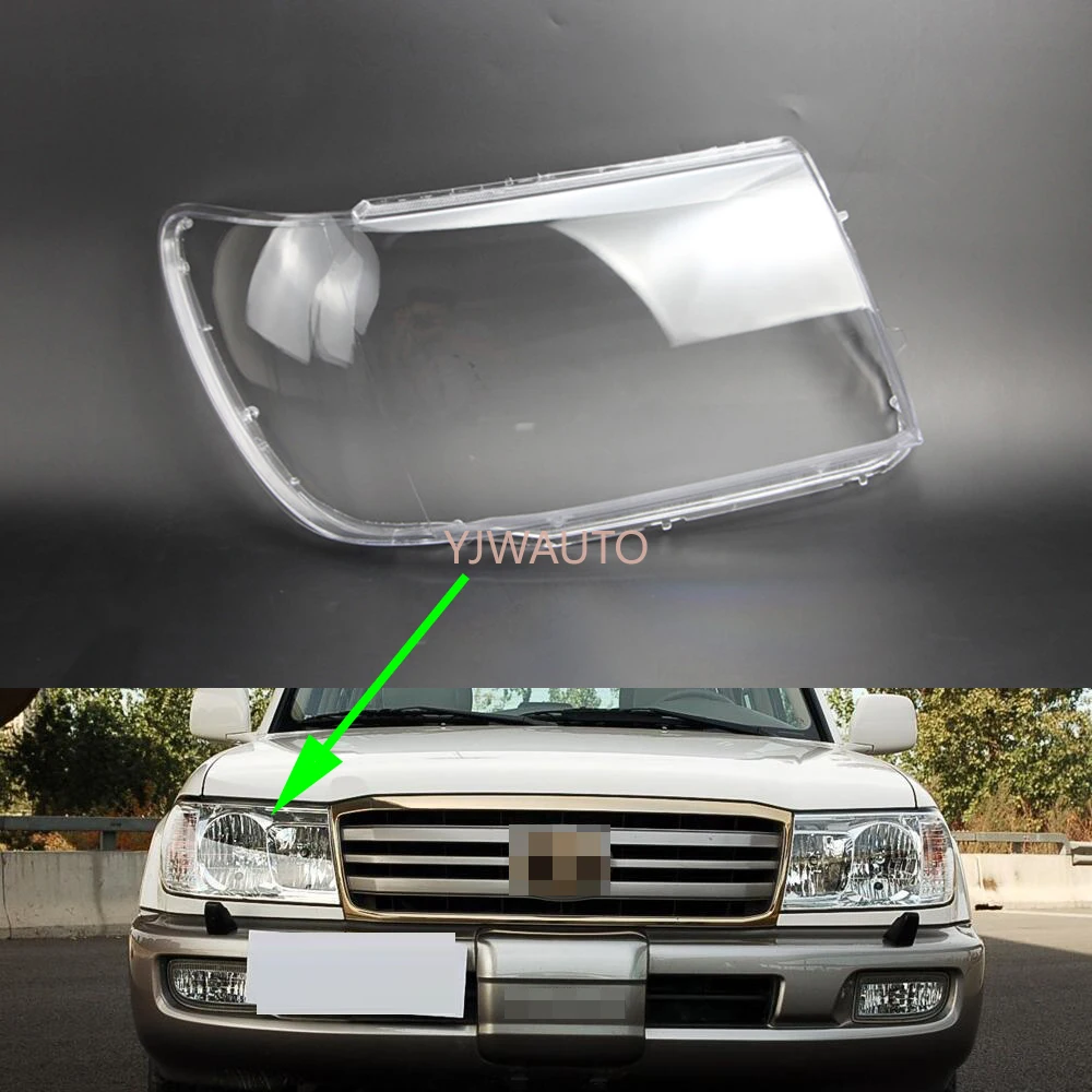 Lentille de phare de voiture pour Toyota Land Cruiser 2005 ~ 2008, couvercle de remplacement de phare de voiture, coque de voiture transparente