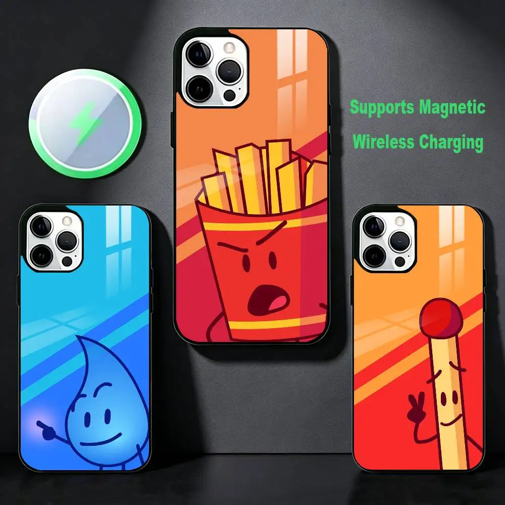 Фото Чехол для телефона BFDI B-Battle For Dream Island для iPhone 17, 16, 15, 14, 13, 12, Plus, Pro, Max с магнитной беспроводной зарядкой Magsafe №1