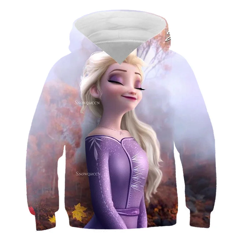 

Fashion Frozen Elsa Anna Princess Hoodies Spring Autumn Long Sleeve Sweatshirts Girls Casual Cartoon Hooded Tops 1-14 Years Old