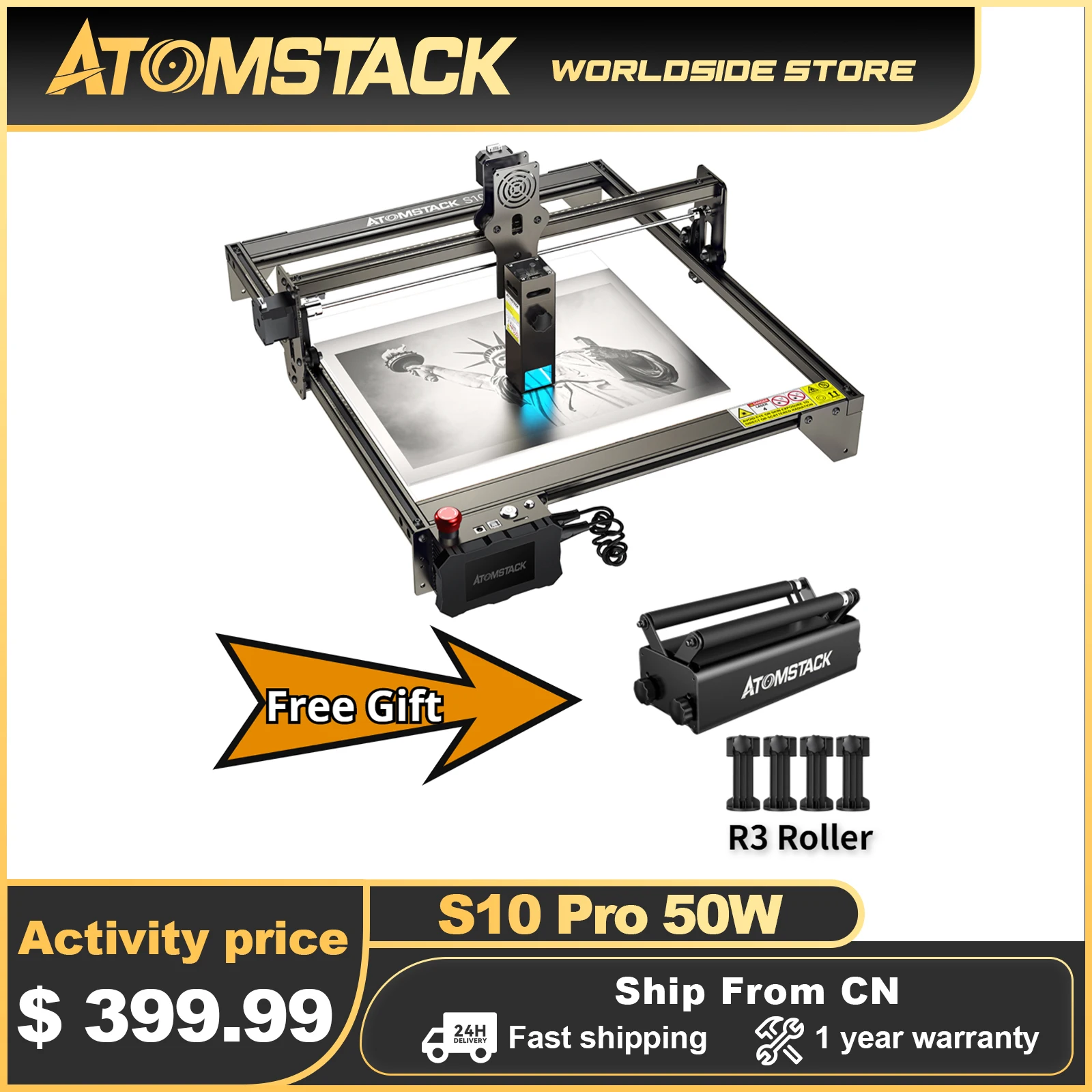 

ATOMSTACK A10/S10/X7 Pro Dual-Laser Engraver Machine 50W Laser Engraving Metal Acrylic Wood Craving CNC Router Printer Offline