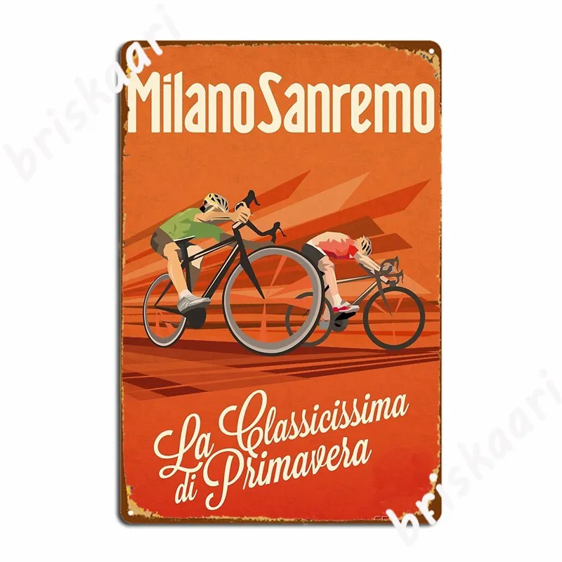 Retro Milan San Remo Cycling Art Metal Signs Club Party Club Bar create Wall Plaque Tin sign Posters