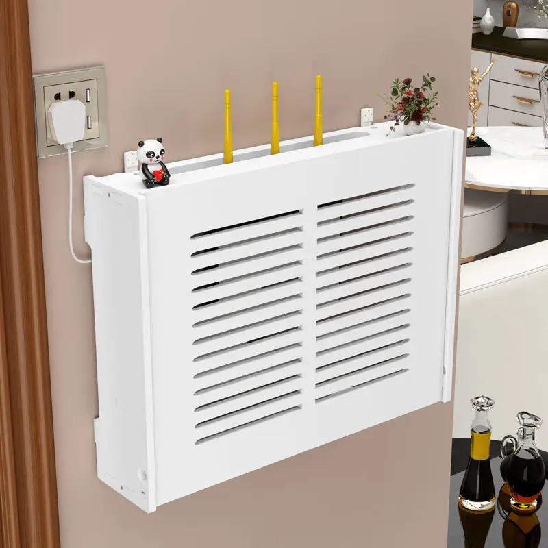 

Wifi Router Storage Box Wall Mounted Wireless Panel Shelf Plug Board Bracket Cable Organizer Receiver Box, Set-top Box Shelf