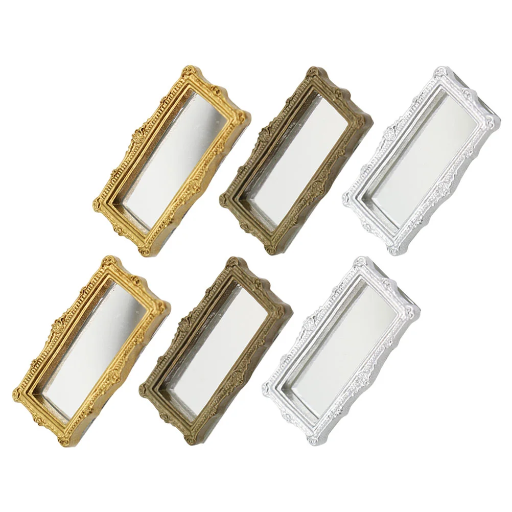 6 шт. зеркало для кукольного домика в стиле барокко настенная рамка мебель