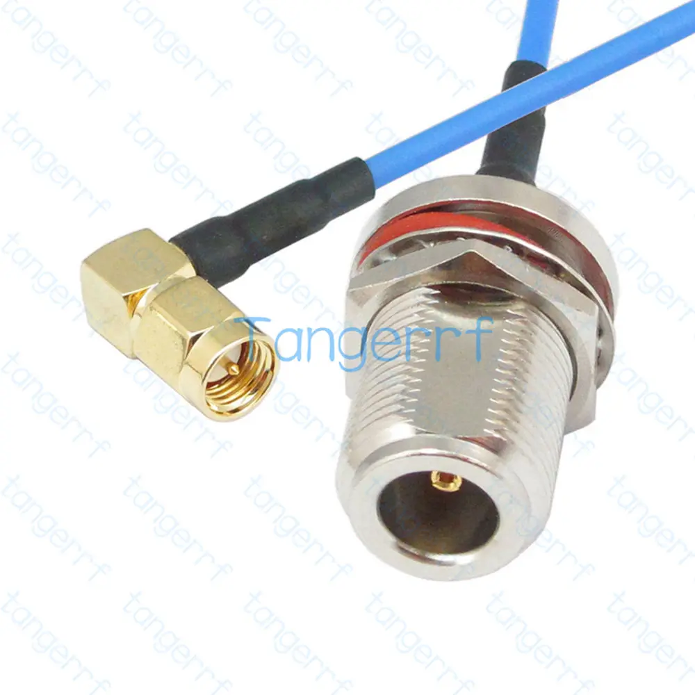 

SMA Мужской правый угол к N женский водонепроницаемый разъем с RG405 RG086 коаксиальный Джемпер синий кабель 8 дюймов 8 "20 см RF Низкая потеря коаксиа...