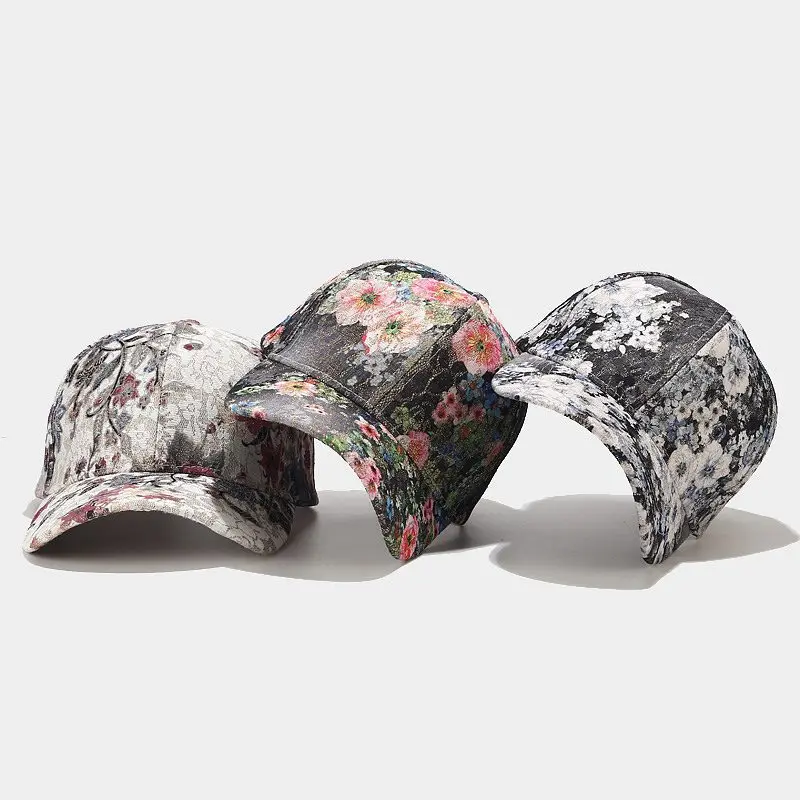 

Lace Baseball Cap Men's and Women's Fashion Embroidery Hat Soft Top Cap Casual Retro Elastic Cap Unisex Casquette