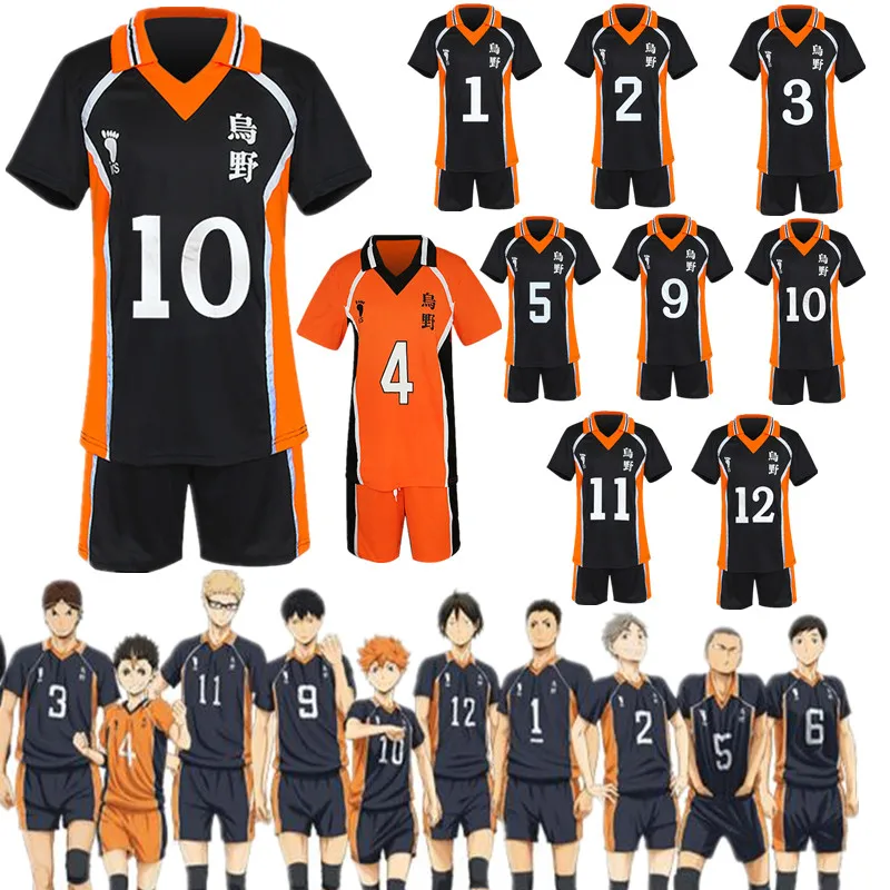 

Cosplay Costume Karasuno High School Volleyball Club Hinata Shyouyou Kageyama Tobio Sportswear Jerseys Anime Volleyball Uniform