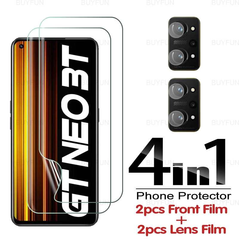 

4-в-1 Защитная пленка для экрана для Realme GT Neo 3T 6,62 Дюймов Полное покрытие Передняя Гидрогелевая пленка для Oppo Realme GT Neo2 Neo 3 3T пленка для камеры